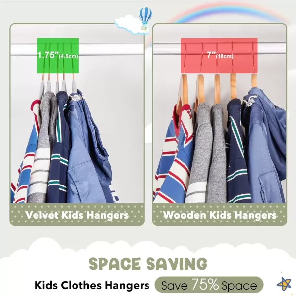 HOUSE DAY Velvet Kids Hangers 60 Pack Premium Childrens Hangers for Closet Ultra Thin Cute Hangers Kids Clothes Hanger Non Slip Kids Felt Hangers 14 Inch Small Hangers for Kids Clothes Hot PinkGray