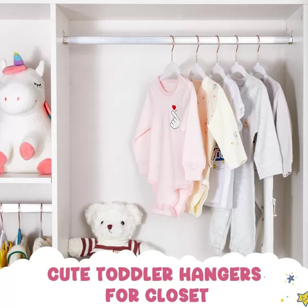 HOUSE DAY Velvet Kids Hangers 60 Pack Premium Childrens Hangers for Closet Ultra Thin Cute Hangers Kids Clothes Hanger Non Slip Kids Felt Hangers 14 Inch Small Hangers for Kids Clothes Hot PinkWhite