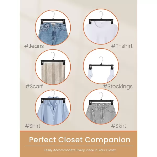 HOUSE DAY Pants ampamp Skirt Hangers  10 Pack Pants Hangers with NonSlip Big Clips  Closet Hangers for Shorts Shirts Jeans Slacks Clothes Clothing  Durable Slim ampamp Space Saving Black  12 InchBlack