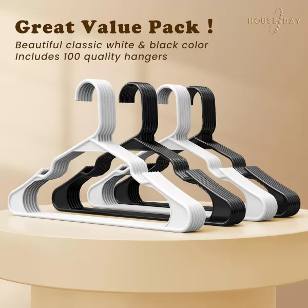 HOUSE DAY Plastic Hangers 16 Pack  Adult Clothes Hangers White  Space Saving NonSlip Durable Notched Hangers for Closet Organized Perfect Slim Coat Hangers  Percheros Ganchos para Colgar RopaWhite