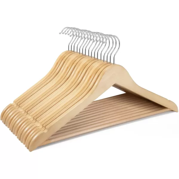 HOUSE DAY Wooden Hangers 20 Pack Natural Wood Clothes Hangers Smooth Finish Wooden Coat Hangers for Closet Heavy Duty Hangers Solid Wood Hangers Suit Hangers for Clothes Jacket Shirt Pants DressNatural