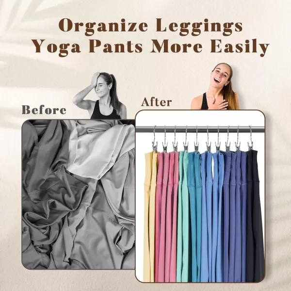 Legging Organizer for Closet Metal Yoga Pants Hangers 10 Pack Hanging Clips wRubber Coated Holds Leggings Space Saving Hanger Closet Organizers and Storage for Workout Sets Hat40 Pack