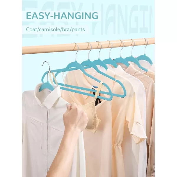 HOUSE DAY 60 Pack Plastic Hangers Pink Hangers Extra Wide with 360 Swivel Hook Space Saving Hangers as Closet Storage and Organizer Shirts Pants Heavy Duty Hangers Enough for Coat SuitAqua