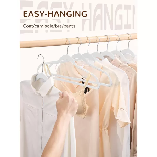 HOUSE DAY 60 Pack Plastic Hangers Pink Hangers Extra Wide with 360 Swivel Hook Space Saving Hangers as Closet Storage and Organizer Shirts Pants Heavy Duty Hangers Enough for Coat SuitWhite