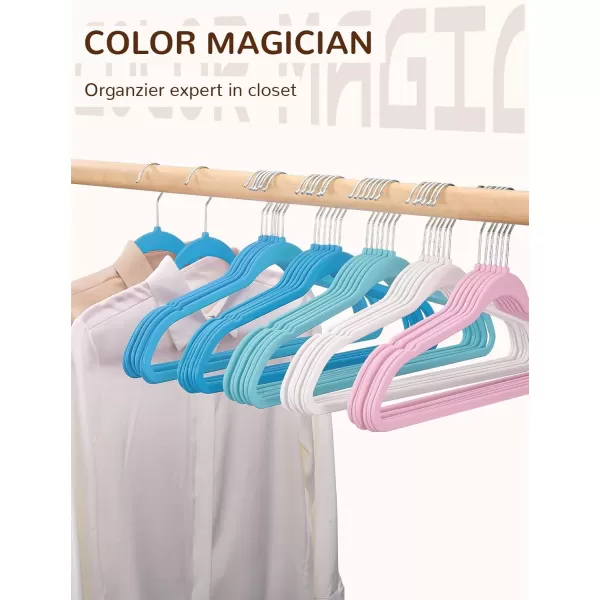 HOUSE DAY 60 Pack Plastic Hangers Pink Hangers Extra Wide with 360 Swivel Hook Space Saving Hangers as Closet Storage and Organizer Shirts Pants Heavy Duty Hangers Enough for Coat SuitMulticolor