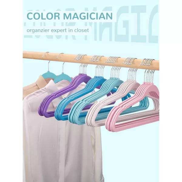 HOUSE DAY 60 Pack Plastic Hangers Pink Hangers Extra Wide with 360 Swivel Hook Space Saving Hangers as Closet Storage and Organizer Shirts Pants Heavy Duty Hangers Enough for Coat SuitAqua