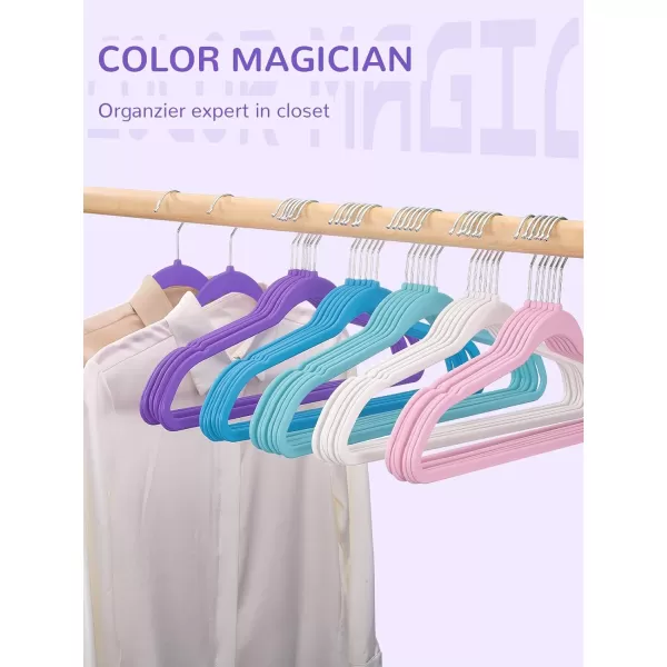 HOUSE DAY 60 Pack Plastic Hangers Pink Hangers Extra Wide with 360 Swivel Hook Space Saving Hangers as Closet Storage and Organizer Shirts Pants Heavy Duty Hangers Enough for Coat SuitPurple