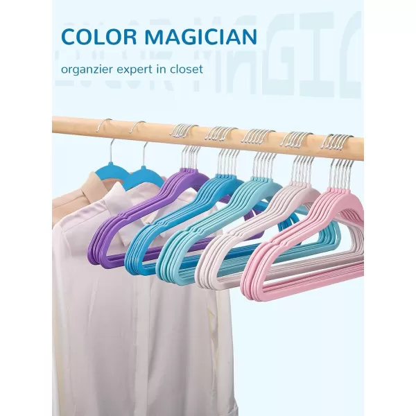 HOUSE DAY 60 Pack Plastic Hangers Pink Hangers Extra Wide with 360 Swivel Hook Space Saving Hangers as Closet Storage and Organizer Shirts Pants Heavy Duty Hangers Enough for Coat SuitBlue