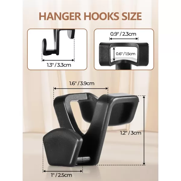 HOUSE DAY Space Saving Hanger Hooks 60 Pack Black Clothes Hanger Connector Hooks Heavy Duty Hanger Hooks Space Saver Premium College Dorm Room Essentials Good Closet Organizers and StorageBlack