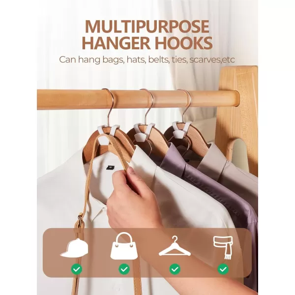 HOUSE DAY Space Saving Hanger Hooks 60 Pack Black Clothes Hanger Connector Hooks Heavy Duty Hanger Hooks Space Saver Premium College Dorm Room Essentials Good Closet Organizers and StorageWhite