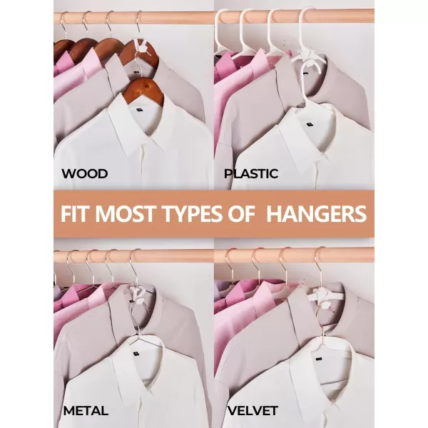 HOUSE DAY Space Saving Hanger Hooks 60 Pack Black Clothes Hanger Connector Hooks Heavy Duty Hanger Hooks Space Saver Premium College Dorm Room Essentials Good Closet Organizers and StorageWhite