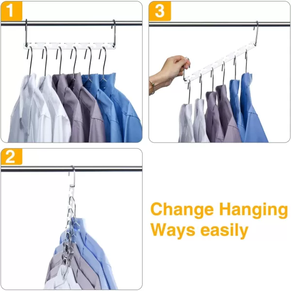 HOUSE DAY Space Saving Hangers for Clothes 6 Pack Heavy Duty Hanger Organizer  30 Lbs Capacity  Metal Magic Hanger Sturdy Multi Hangers Closet Space Saver Hangers Closet Organizers and Storage8 Pack