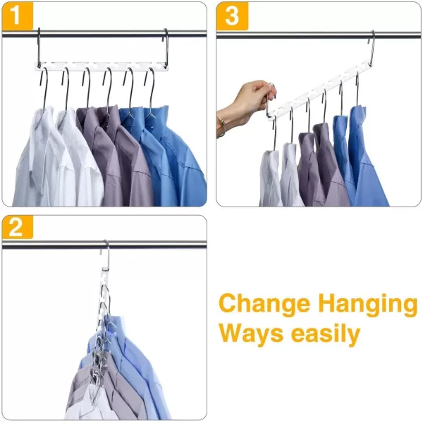 HOUSE DAY Space Saving Hangers for Clothes 6 Pack Heavy Duty Hanger Organizer  30 Lbs Capacity  Metal Magic Hanger Sturdy Multi Hangers Closet Space Saver Hangers Closet Organizers and Storage4 Pack