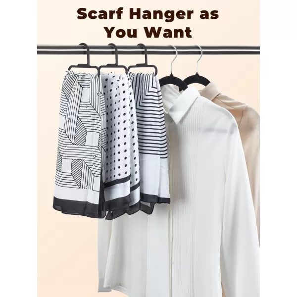 HOUSE DAY Tie Hanger Scarf Hanger 12 Pack Scarf Holder Rack for Closet Accessories Organizer Closet Organizers and Storage Scarf Organizer for Closet for Belt Tie Bras  BlackBlack