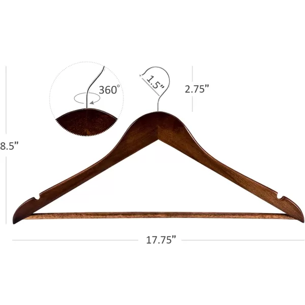 HOUSE DAY Wooden Hangers 30 Pack Solid Wood Coat Hangers Heavy Duty Smooth Finish Bulk Wooden Hangers with 360Swivel Chrome Hook HighGrade Wooden Clothes Hanger Bamboo Hangers for Adult30 Pack