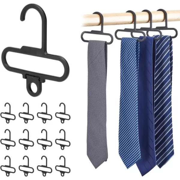 HOUSE DAY Tie Hanger Scarf Hanger 12 Pack Scarf Holder Rack for Closet Accessories Organizer Closet Organizers and Storage Scarf Organizer for Closet for Belt Tie Bras  BlackBlack