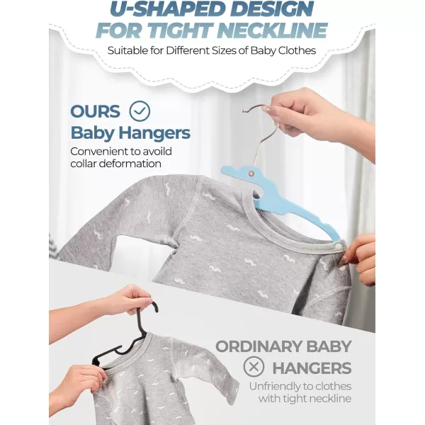 HOUSE DAY Premium Velvet Baby Hangers 60 Pack 114 Kids Velvet Hangers Sturdy Baby Hangers for Closet White Baby Clothes Hangers Toddler Hangers Infant Children Non Slip Hanger for Nursery UseBlue