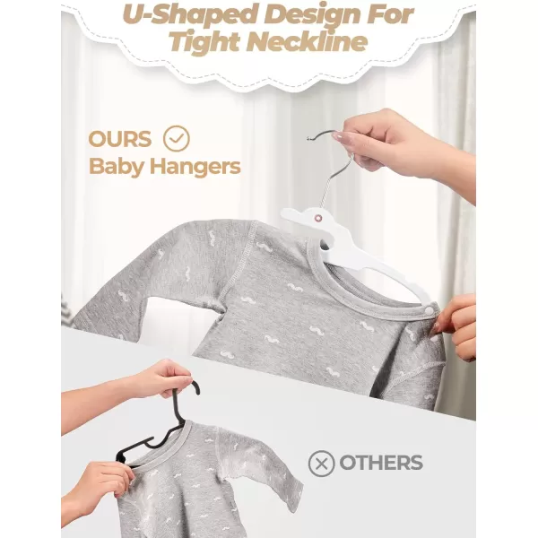 HOUSE DAY Premium Velvet Baby Hangers 60 Pack 114 Kids Velvet Hangers Sturdy Baby Hangers for Closet White Baby Clothes Hangers Toddler Hangers Infant Children Non Slip Hanger for Nursery UseWhite