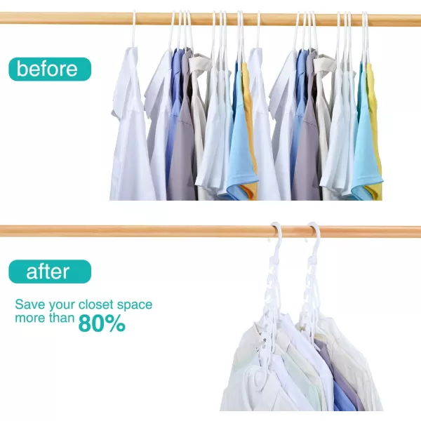 HOUSE DAY Sturdy Plastic Space Saving Hangers 12 Pack Cascading Hangers Organizer Closet Space Saver 80 and Wrinkle Free Clothes Multi Collapsible Hangers for Heavy Clothes Shirts Pants BlackWhite