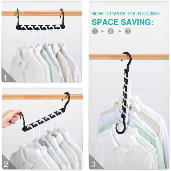 HOUSE DAY Sturdy Plastic Space Saving Hangers 12 Pack Cascading Hangers Organizer Closet Space Saver 80 and Wrinkle Free Clothes Multi Collapsible Hangers for Heavy Clothes Shirts Pants BlackBlack