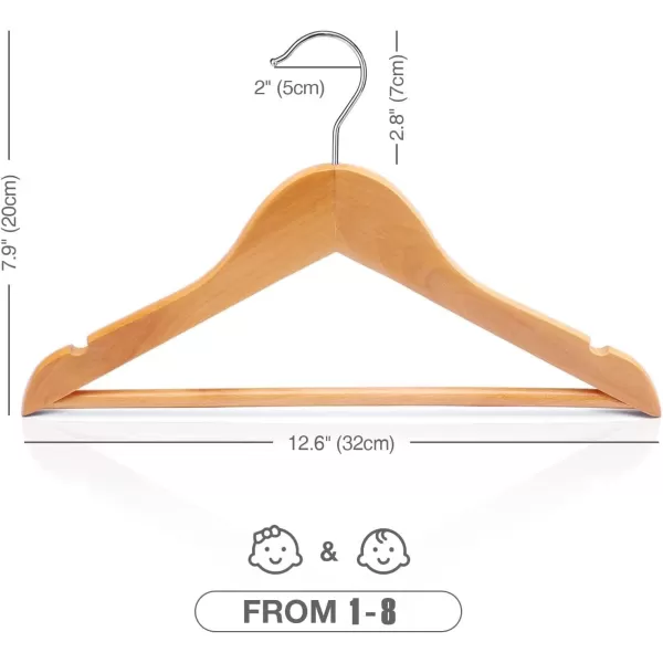 HOUSE DAY Wooden Baby Hangers for Closet 20 Pack Kids Wooden Hangers Baby Clothes Hangers 360 Swivel Hook Heavy Duty Toddler Hangers Baby Coat Hangers for Suits Pants and Jackets NaturalNatural