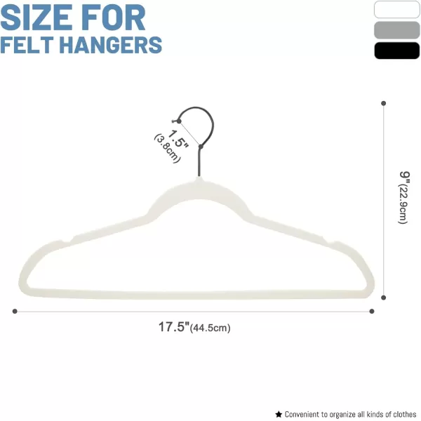 HOUSE DAY Black Velvet Hangers 60 Pack Velvet Clothes Hangers Non Slip Felt Hangers Heavy Duty Coat Hangers for Closet Ultra Slim Hangers Black Hangers Space Saving Hangers for Suits ShirtWhite