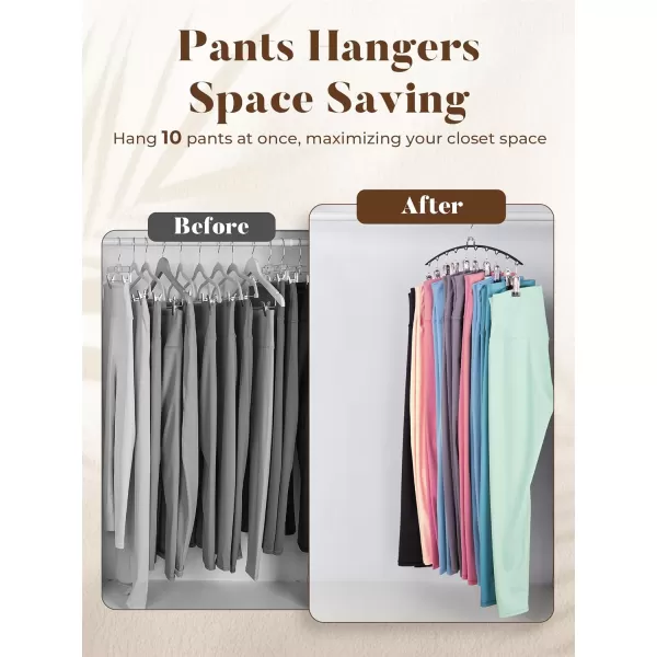 HOUSE DAY Legging Organizer for Closet Metal Yoga Pants Hanger 1 Pack w10 Clips Holds 10 Leggings Space Saving Hanger Closet Organizers and Storage Clips Hanger for Pants Skirts Hats BlackBlack