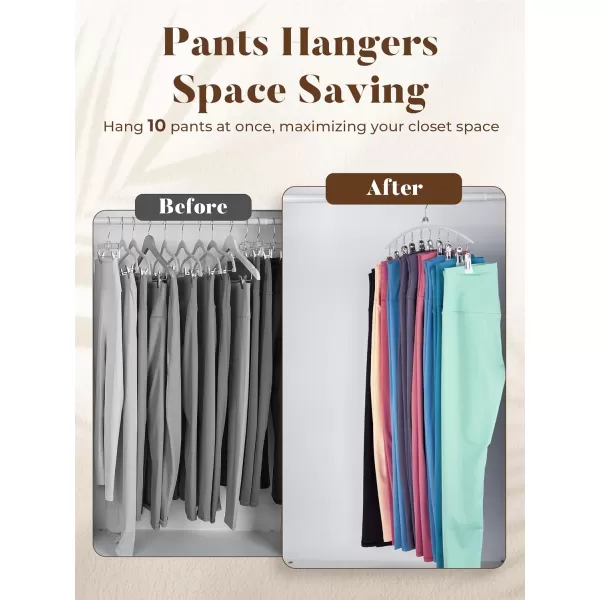 HOUSE DAY Legging Organizer for Closet Metal Yoga Pants Hanger 1 Pack w10 Clips Holds 10 Leggings Space Saving Hanger Closet Organizers and Storage Clips Hanger for Pants Skirts Hats BlackWhite