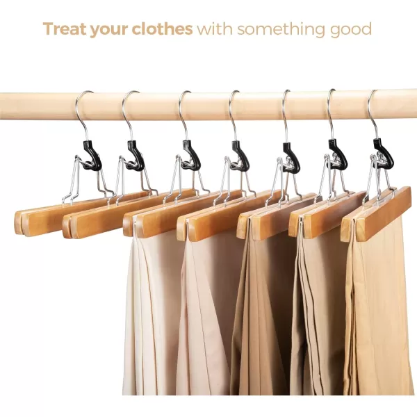 HOUSE DAY Wooden Pants Hangers 10 Pack Non Slip Wood Skirt Hangers Wood JeansSlack Hanger with 360 Swivel Hook  Pants Hangers for Skirts Slacks  Clamp Hangers Amazon RankNatural