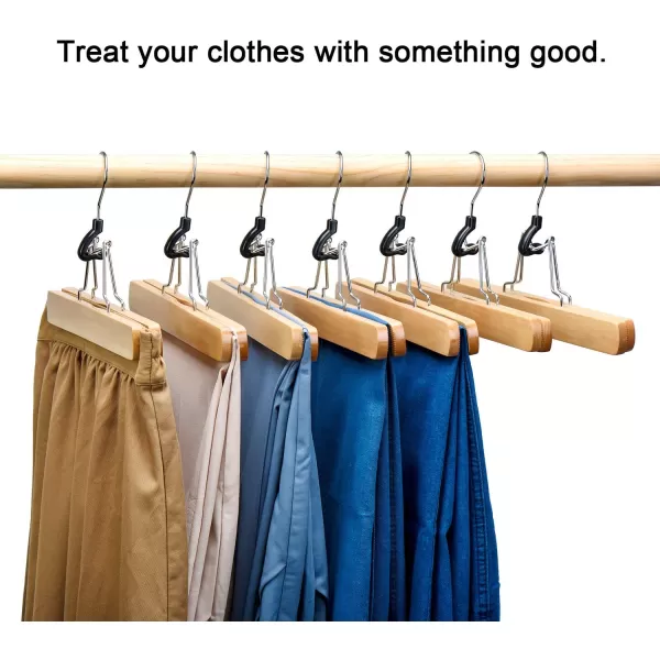 HOUSE DAY Wooden Pants Hangers 10 Pack Non Slip Wood Skirt Hangers Wood JeansSlack Hanger with 360 Swivel Hook  Pants Hangers for Skirts Slacks  Clamp Hangers Amazon RankNatural