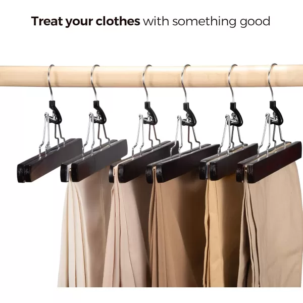 HOUSE DAY Wooden Pants Hangers 10 Pack Non Slip Wood Skirt Hangers Wood JeansSlack Hanger with 360 Swivel Hook  Pants Hangers for Skirts Slacks  Clamp Hangers Amazon RankBrown