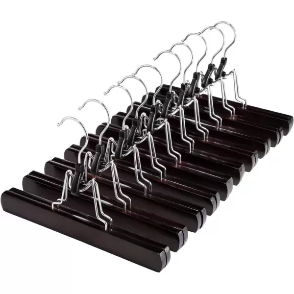 HOUSE DAY Wooden Pants Hangers 10 Pack Non Slip Wood Skirt Hangers Wood JeansSlack Hanger with 360 Swivel Hook  Pants Hangers for Skirts Slacks  Clamp Hangers Amazon RankBrown