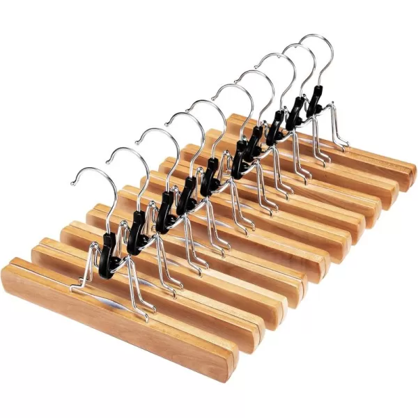 HOUSE DAY Wooden Pants Hangers 10 Pack Non Slip Wood Skirt Hangers Wood JeansSlack Hanger with 360 Swivel Hook  Pants Hangers for Skirts Slacks  Clamp Hangers Amazon RankNatural