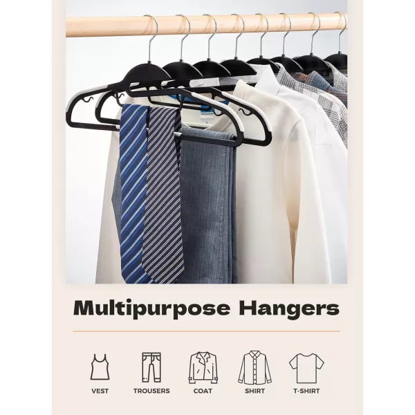 HOUSE DAY Black Plastic Hangers 50 Pack Slim Clothes Hangers Space Saving Non Slip Hangers with Rubber Pads Sturdy Coat Hangers for Closet SShaped Hangers for Shirt Suit Pant SkirtBlack  White