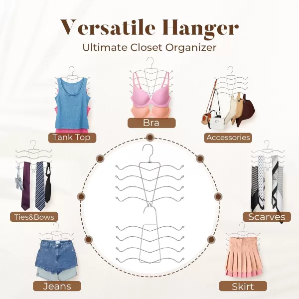 HOUSE DAY Bra Hangers for Closet Organizers and Storage Tank Top Hangers College Dorm Essentials for Girls Space Saving Hangers for Camisoles Tank Tops Bras Belts Ties Scarves Swimsuits2 Pack