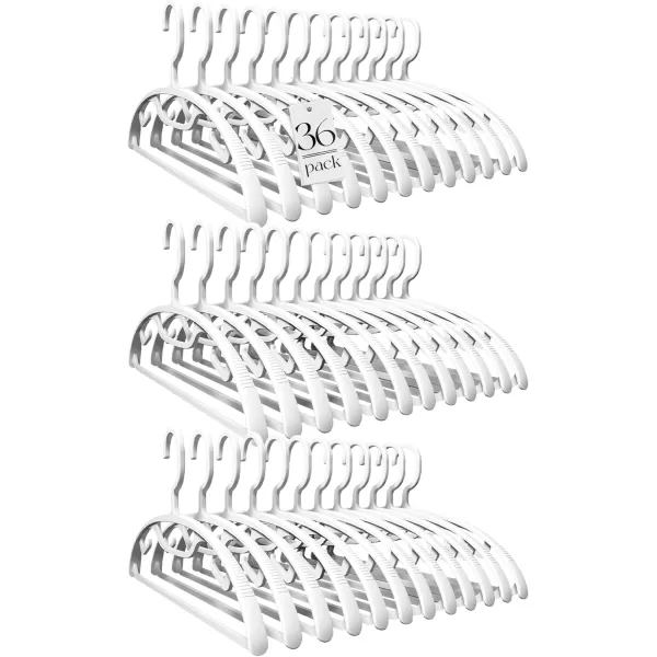 HOUSE DAY White Plastic Clothes Hangers Heavy Duty Coat Hangers 24 Pack Premium Thick Wide Shoulder Suit Hanger with NonSlip Hook Space Saving Hangers for Shirts Sweaters Dresses PantsWhite
