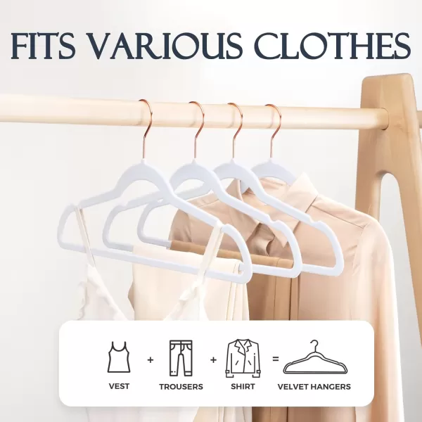 HOUSE DAY Grey Velvet Hangers 60 Pack Premium Clothes Hangers NonSlip Felt Hangers Sturdy Grey Hangers Heavy Duty Coat Hangers Space Saving Durable Suit Hangers No Hanger Marks Rose Gold HookWhite