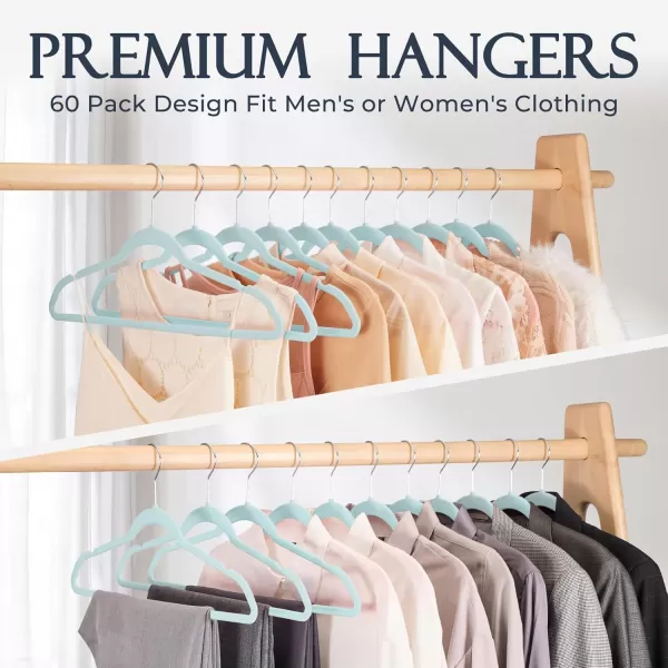 imageHOUSE DAY Premium Velvet Hangers NonSlip Thin Flocked Felt Hangers Sturdy Clothes Hangers Heavy Duty Coat Hangers ampamp Suit Hangers Durable Suit Hangers for Closet Space Saving 20 Pack Lt PinkSky Blue