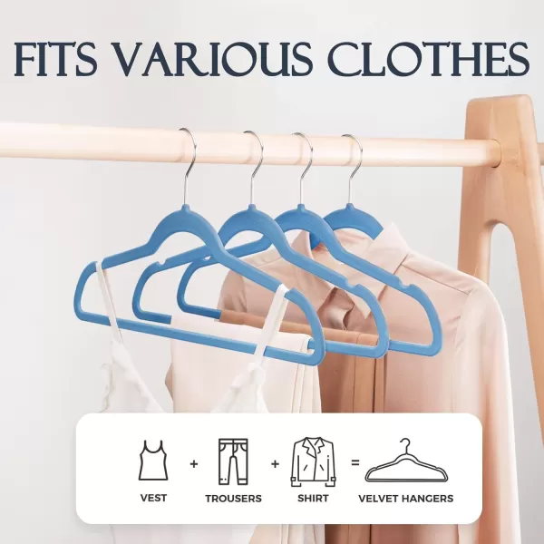 imageHOUSE DAY Premium Velvet Hangers NonSlip Thin Flocked Felt Hangers Sturdy Clothes Hangers Heavy Duty Coat Hangers ampamp Suit Hangers Durable Suit Hangers for Closet Space Saving 20 Pack Lt PinkTranquil Blue