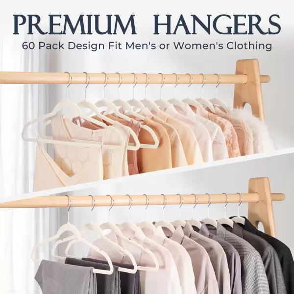 imageHOUSE DAY Premium Velvet Hangers NonSlip Thin Flocked Felt Hangers Sturdy Clothes Hangers Heavy Duty Coat Hangers ampamp Suit Hangers Durable Suit Hangers for Closet Space Saving 20 Pack Lt PinkIvory