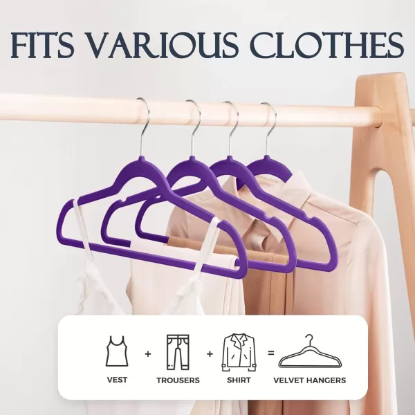 imageHOUSE DAY Premium Velvet Hangers NonSlip Thin Flocked Felt Hangers Sturdy Clothes Hangers Heavy Duty Coat Hangers ampamp Suit Hangers Durable Suit Hangers for Closet Space Saving 20 Pack Lt PinkNoble Purple