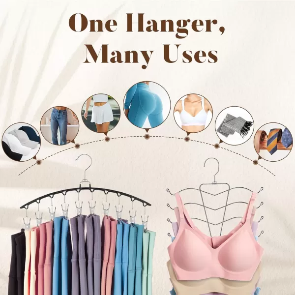 imageHOUSE DAY Yoga Closet Organizers and Storage Set Leggings Organizer 2 Pack and Tank Top Hanger 2 Pack Space Saver Hangers for Pants Bras Hats ShortsBlack