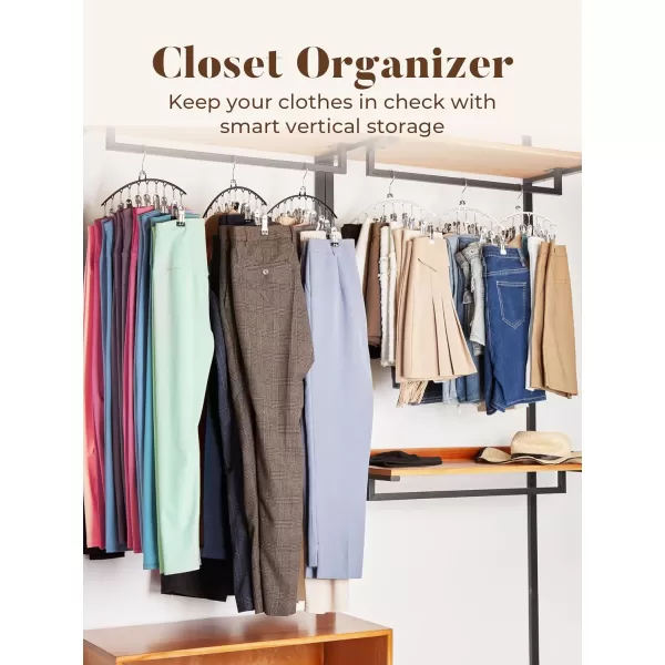 imageHOUSE DAY Yoga Closet Organizers and Storage Set Leggings Organizer 2 Pack and Tank Top Hanger 2 Pack Space Saver Hangers for Pants Bras Hats ShortsBlack