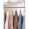 imageHOUSE DAY Wood Suit Hangers for Men Smooth Wide Shoulder Wooden Hangers with Non Slip Pant Holder Wide Hangers for Suits Coats Jackets Heavy Wide Clothes Hanger 2 Pack WalnutNatural