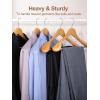 imageHOUSE DAY Wood Suit Hangers for Men Smooth Wide Shoulder Wooden Hangers with Non Slip Pant Holder Wide Hangers for Suits Coats Jackets Heavy Wide Clothes Hanger 2 Pack WalnutNatural