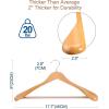 imageHOUSE DAY Wood Suit Hangers for Men Smooth Wide Shoulder Wooden Hangers with Non Slip Pant Holder Wide Hangers for Suits Coats Jackets Heavy Wide Clothes Hanger 2 Pack WalnutNatural