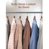 imageHOUSE DAY Wood Suit Hangers for Men Smooth Wide Shoulder Wooden Hangers with Non Slip Pant Holder Wide Hangers for Suits Coats Jackets Heavy Wide Clothes Hanger 2 Pack WalnutWalnut