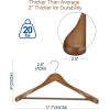 imageHOUSE DAY Wood Suit Hangers for Men Smooth Wide Shoulder Wooden Hangers with Non Slip Pant Holder Wide Hangers for Suits Coats Jackets Heavy Wide Clothes Hanger 2 Pack WalnutWalnut