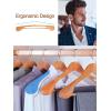 imageHOUSE DAY Wood Suit Hangers for Men Smooth Wide Shoulder Wooden Hangers with Non Slip Pant Holder Wide Hangers for Suits Coats Jackets Heavy Wide Clothes Hanger 2 Pack WalnutNatural