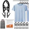 imageHOUSE DAY Foldable Travel Hangers 20 Pack w10 Clips Cruise Essentials 2025 Portable Hangers Collapsible Hanger Plastic Travel Must Haves for Suitcase Hotel RV Road Trip Flying CampingBlackBlack